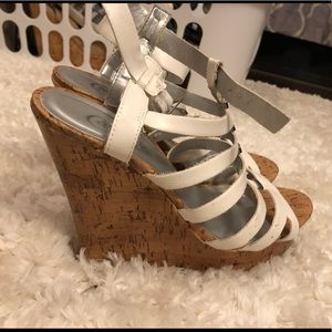 Candie’s White Strappy Wedges - Size 8.5